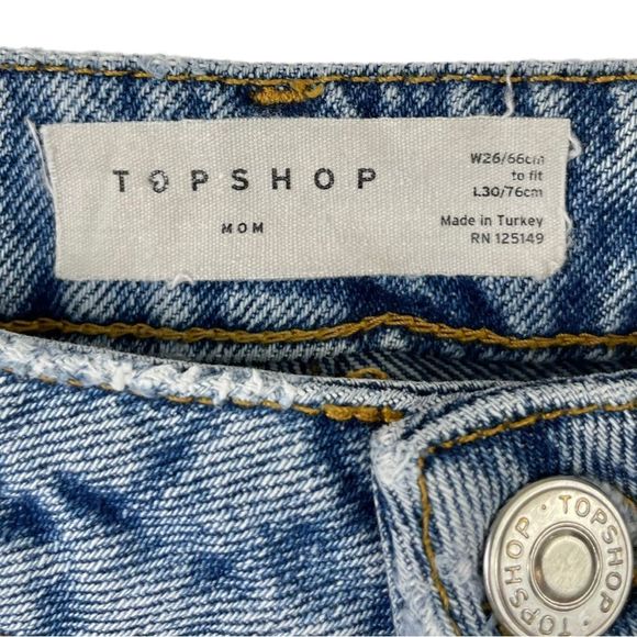 Topshop Blue High Rise Women Jeans - Picture 8 of 10